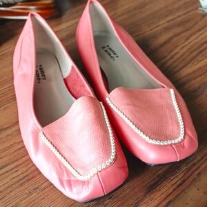 Valley Lane Pink Leather Flats, 9.5W